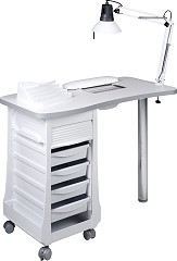 Sibel Margot Table de Manucure Blanche avec aspiration intégrée 30 Watt