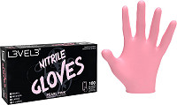 L3VEL3 Gants en nitrile S Rose Perle