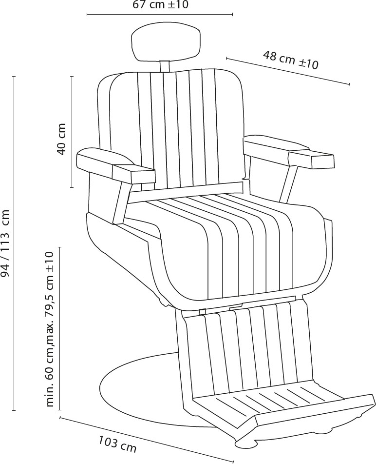  Barburys Cadillac II Fauteuil Barbier Noir 
