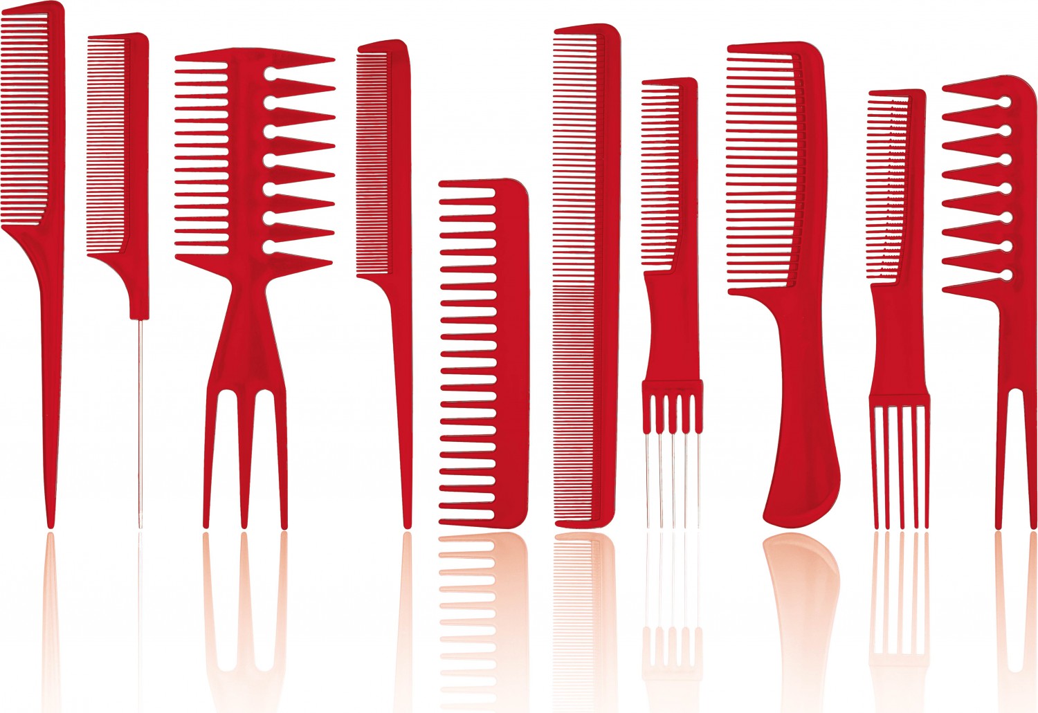  XanitaliaPro Set de Peignes &agrave; Barbe et Cheveux Rouge 