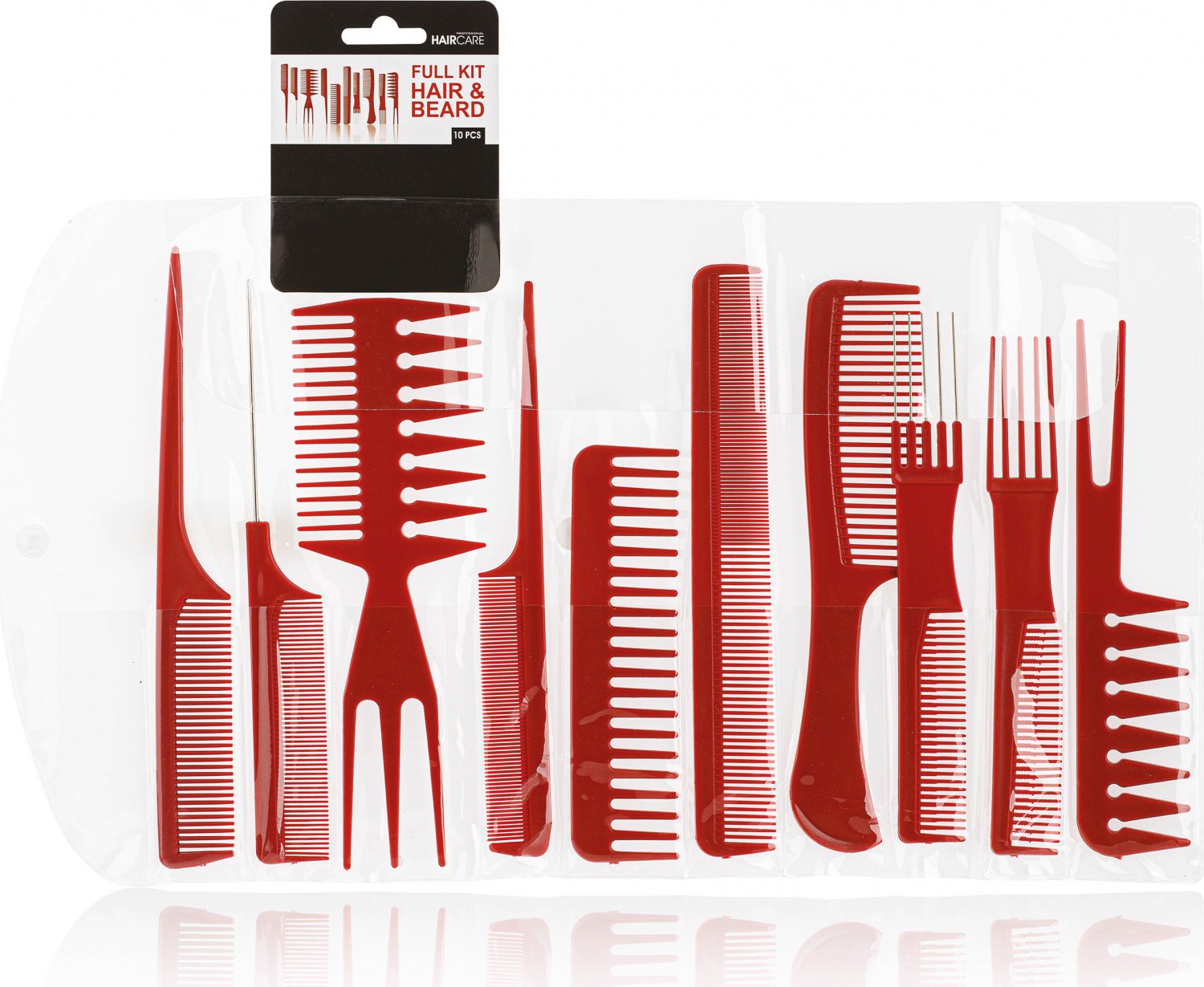  XanitaliaPro Set de Peignes &agrave; Barbe et Cheveux Rouge 
