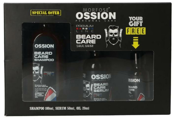  Morfose Coffret cadeau Ossion Beard Care 3er Set (Shampoo + Serum + Huile) 