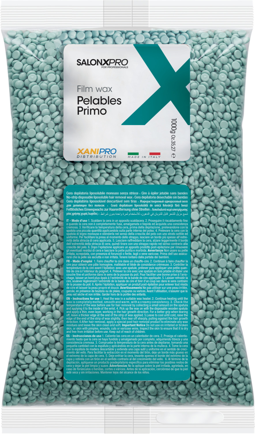  XanitaliaPro Film wax pelables primo brasilian system sachet 1000 g aloe vera 