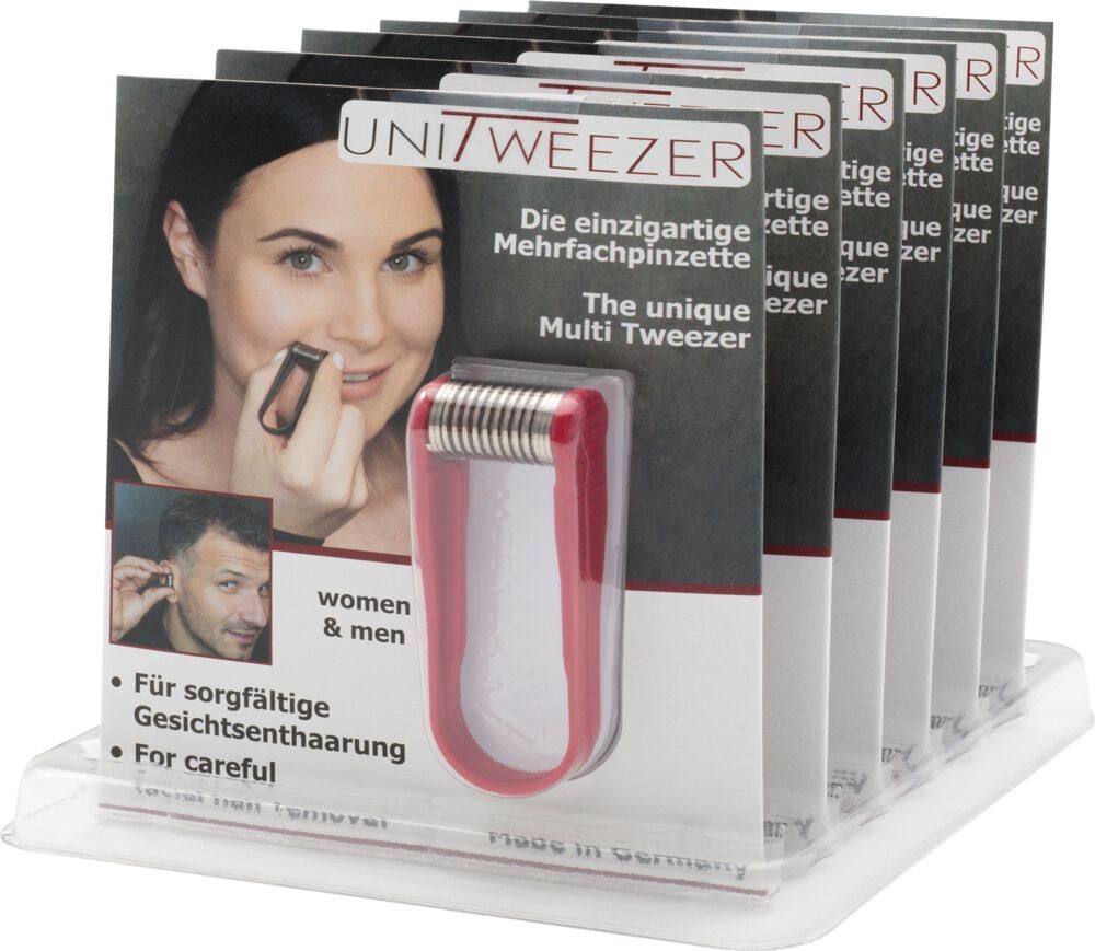  Unitweezer Pr&eacute;sentoir 6 Pinces-spirales Rouge 