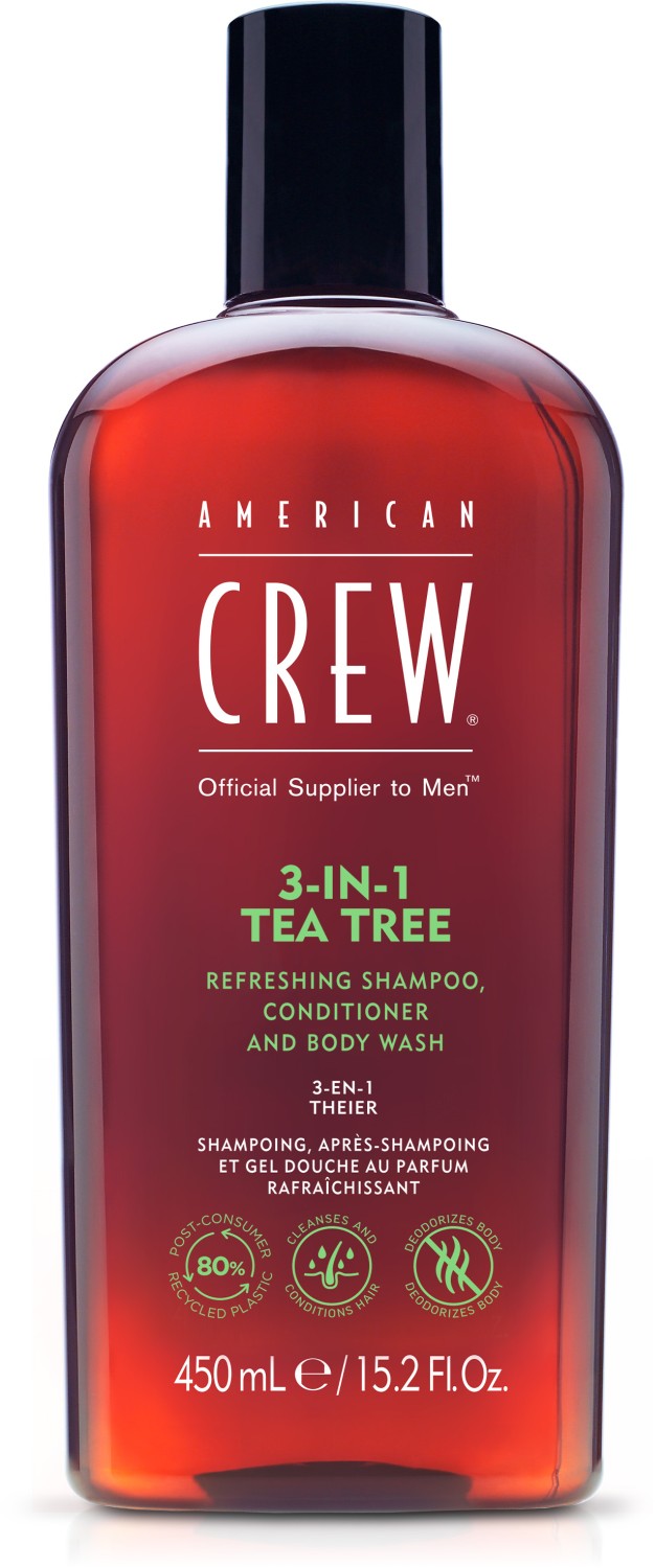  American Crew 3-in-1 Tea Tree Shampooing, Conditioneur & Cheveux et Corps 