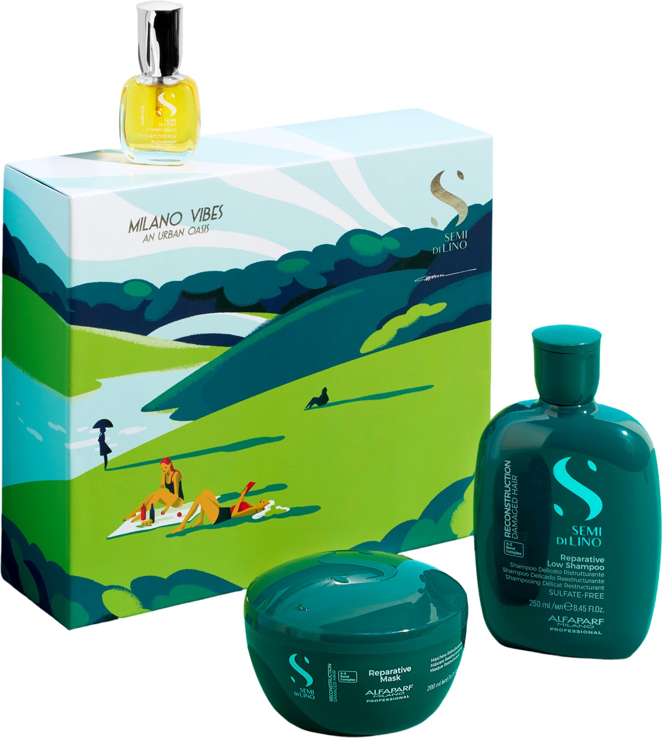 Alfaparf Milano Coffret Cadeau Semi di Lino Reconstruction Kit 