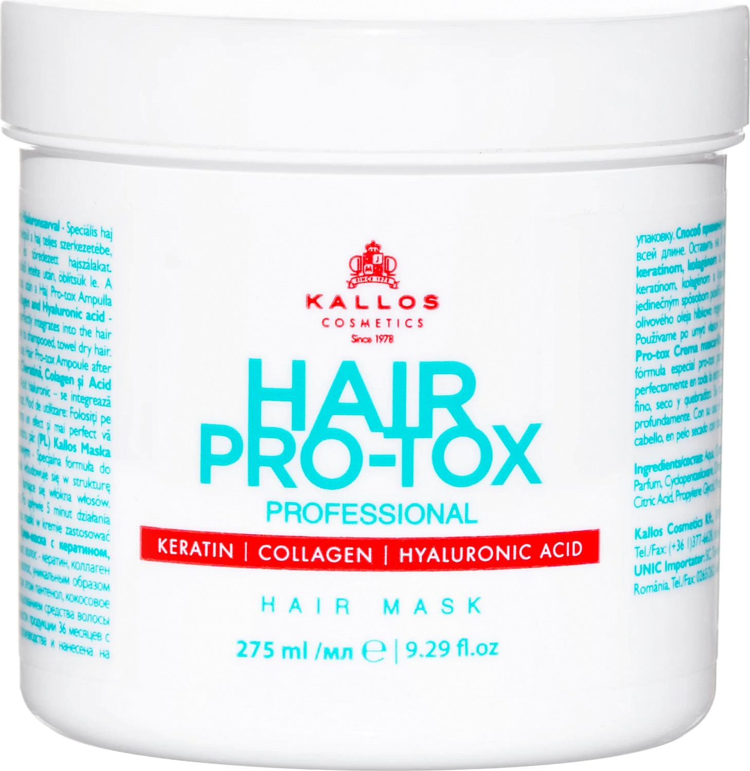  Kallos Hair Pro-Tox Professional Hair Mask 275 ml 