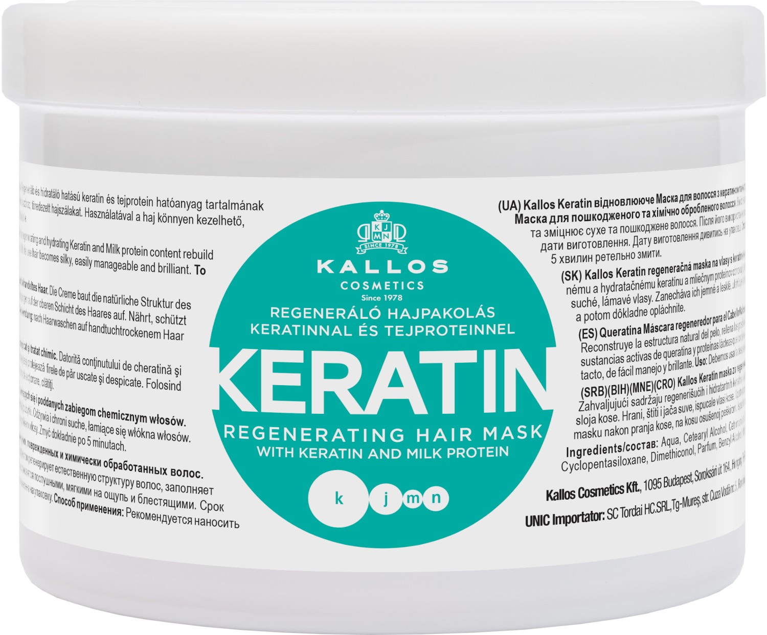  Kallos KJMN Keratin Regenerating Hair Mask 500 ml 