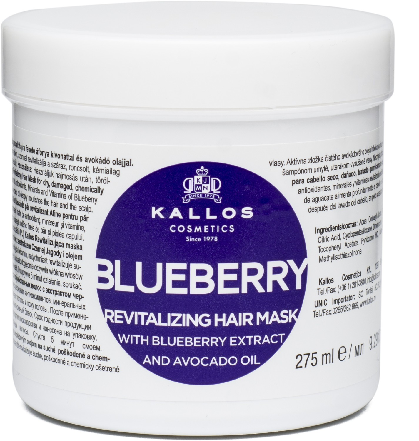  Kallos KJMN Blueberry Revitalizing Hair Mask 275 ml 