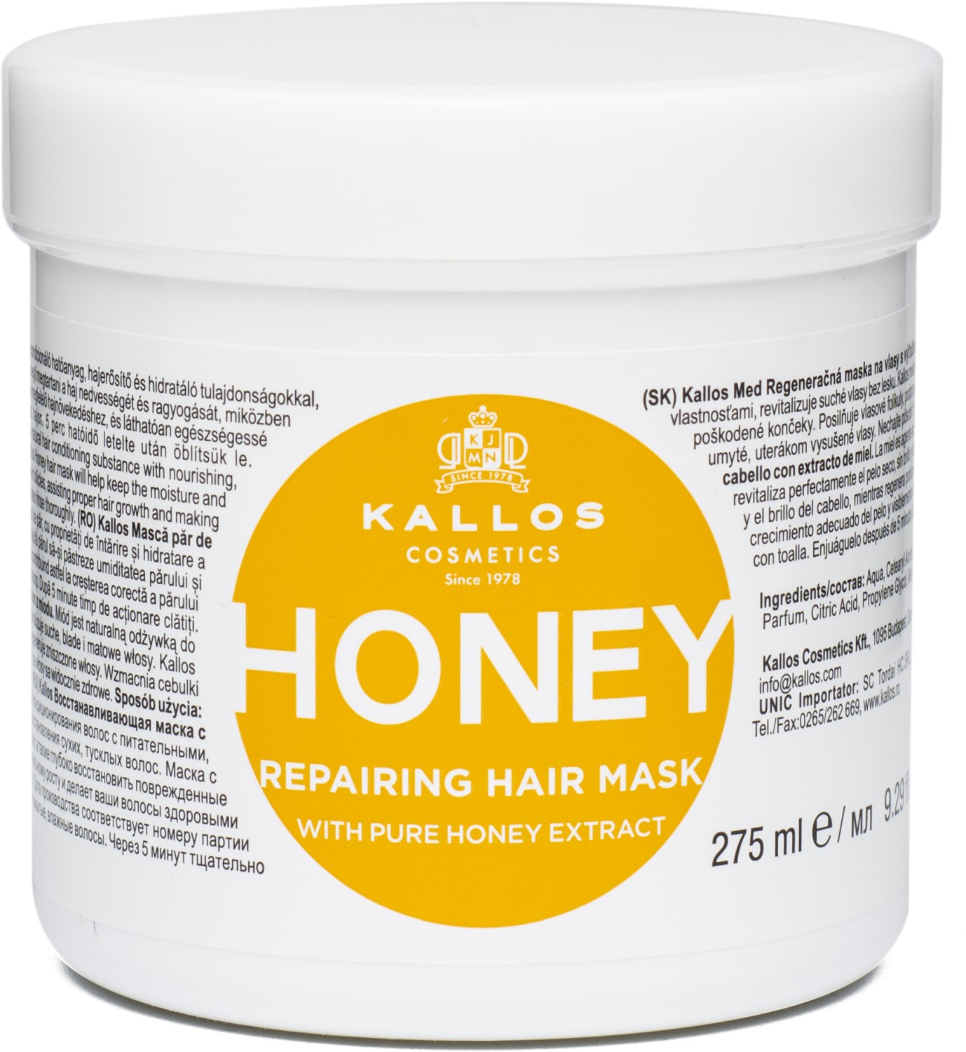  Kallos KJMN Honey Repairing Hair Mask 275 ml 