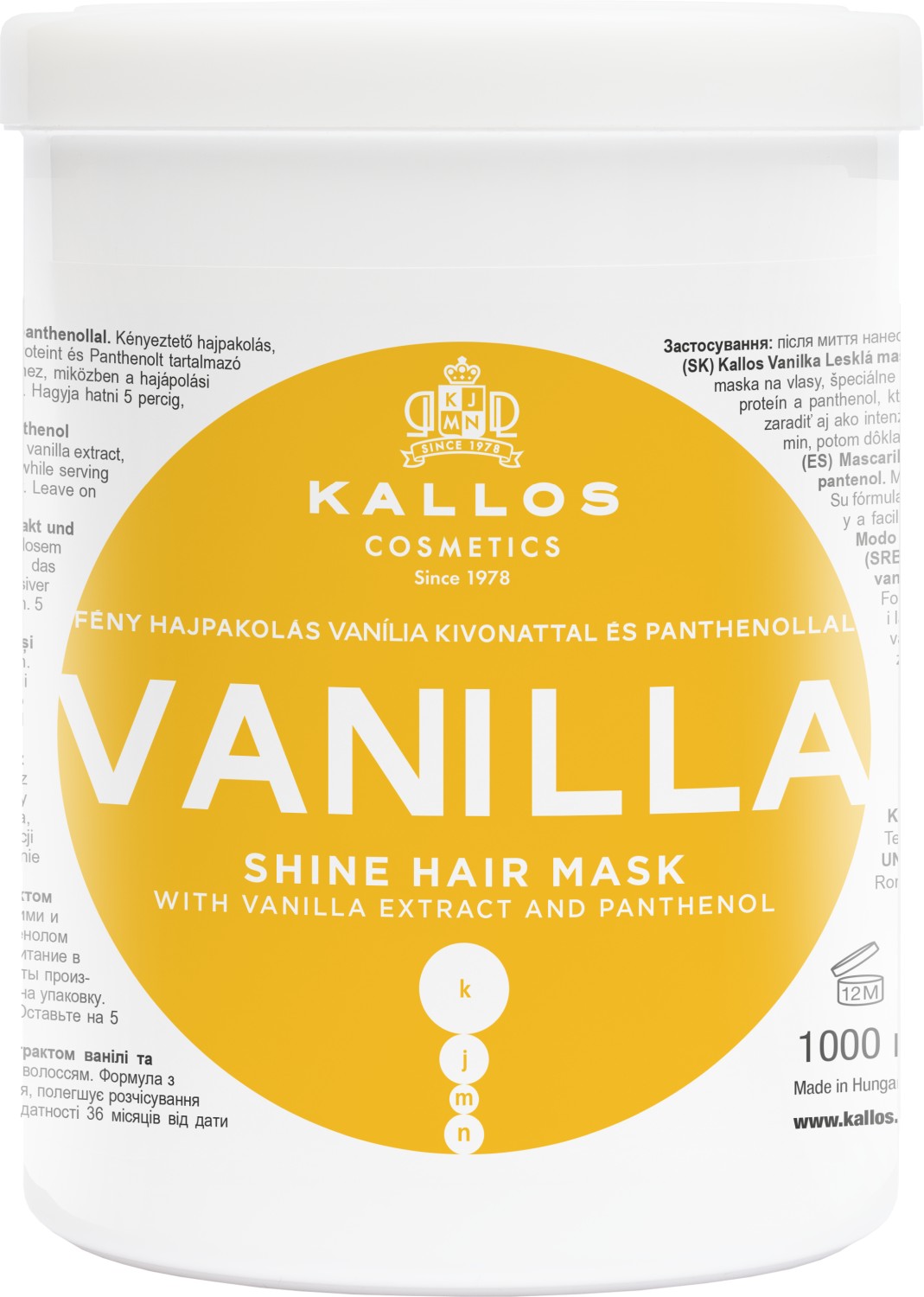  Kallos KJMN Vanilla Shine Hair Mask 1000 ml 