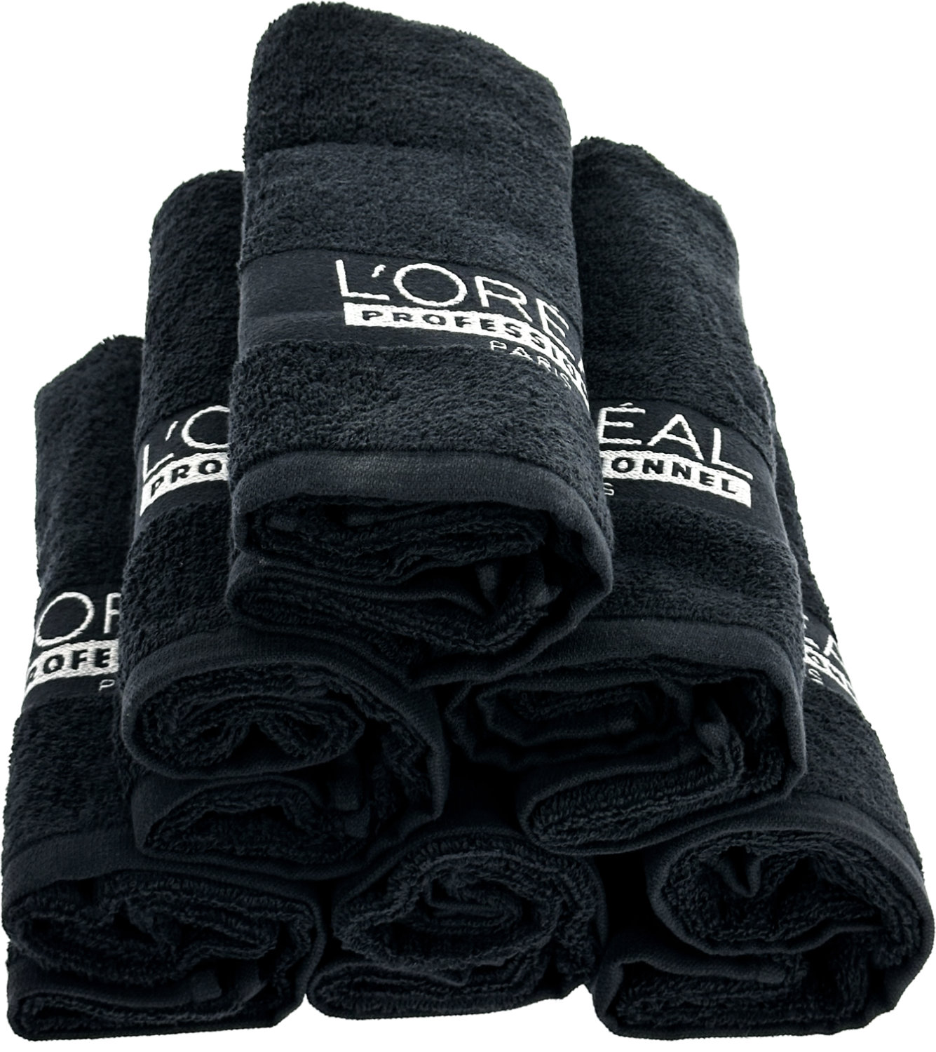  Loreal Serviettes avec logo 6 pi&egrave;ces 49x86cm noir 
