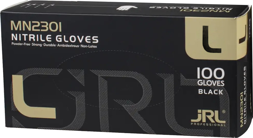  JRL Gants en nitrile L Noir 