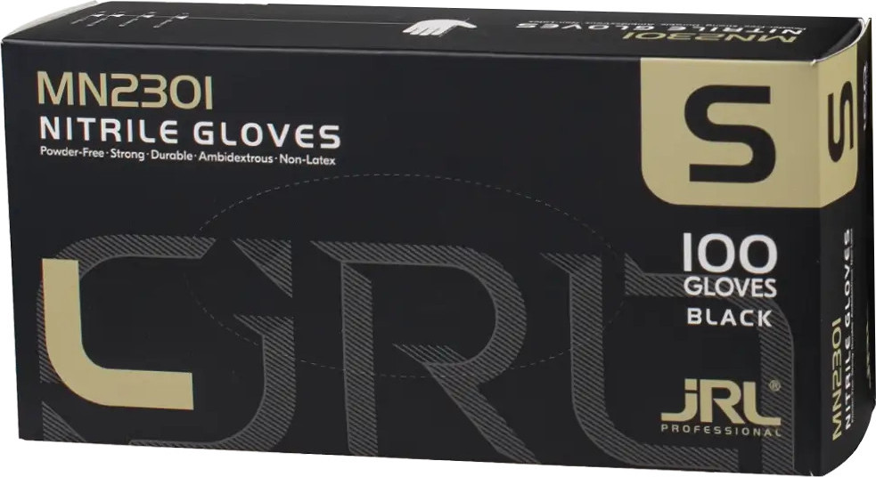  JRL Gants en nitrile S Noir 