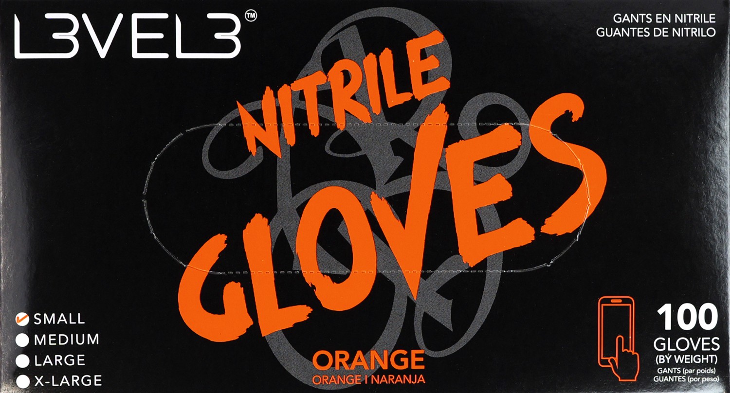  L3VEL3 Gants en nitrile S Orange 