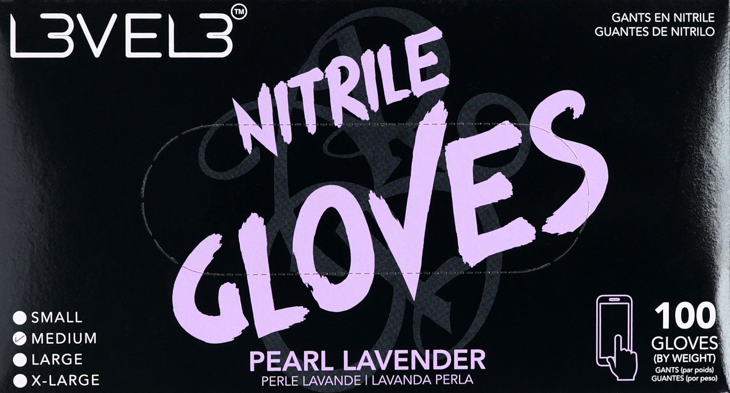  L3VEL3 Gants en nitrile M Lavande Perle 