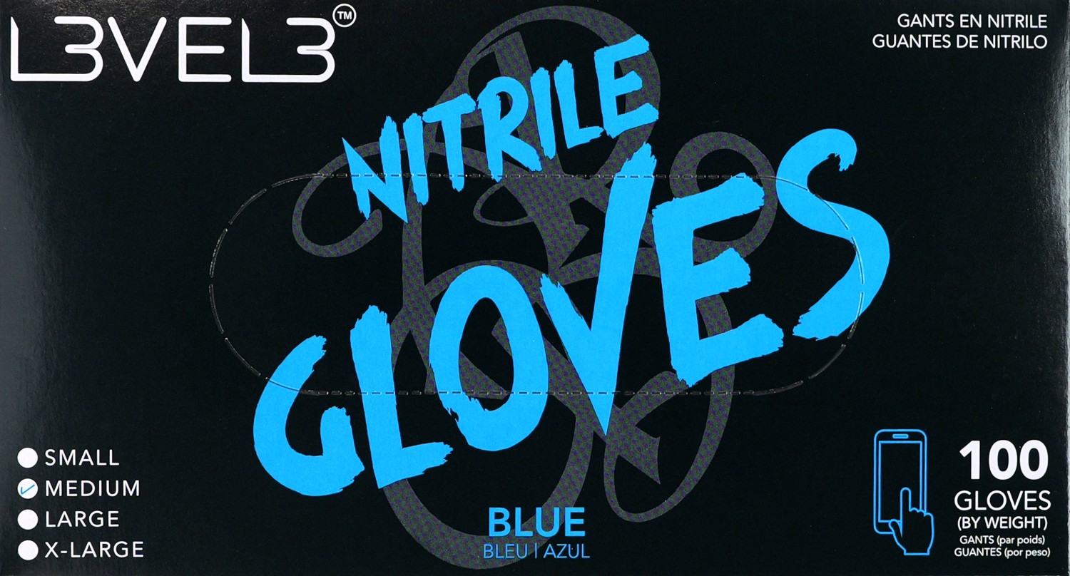  L3VEL3 Gants en nitrile M Bleu 